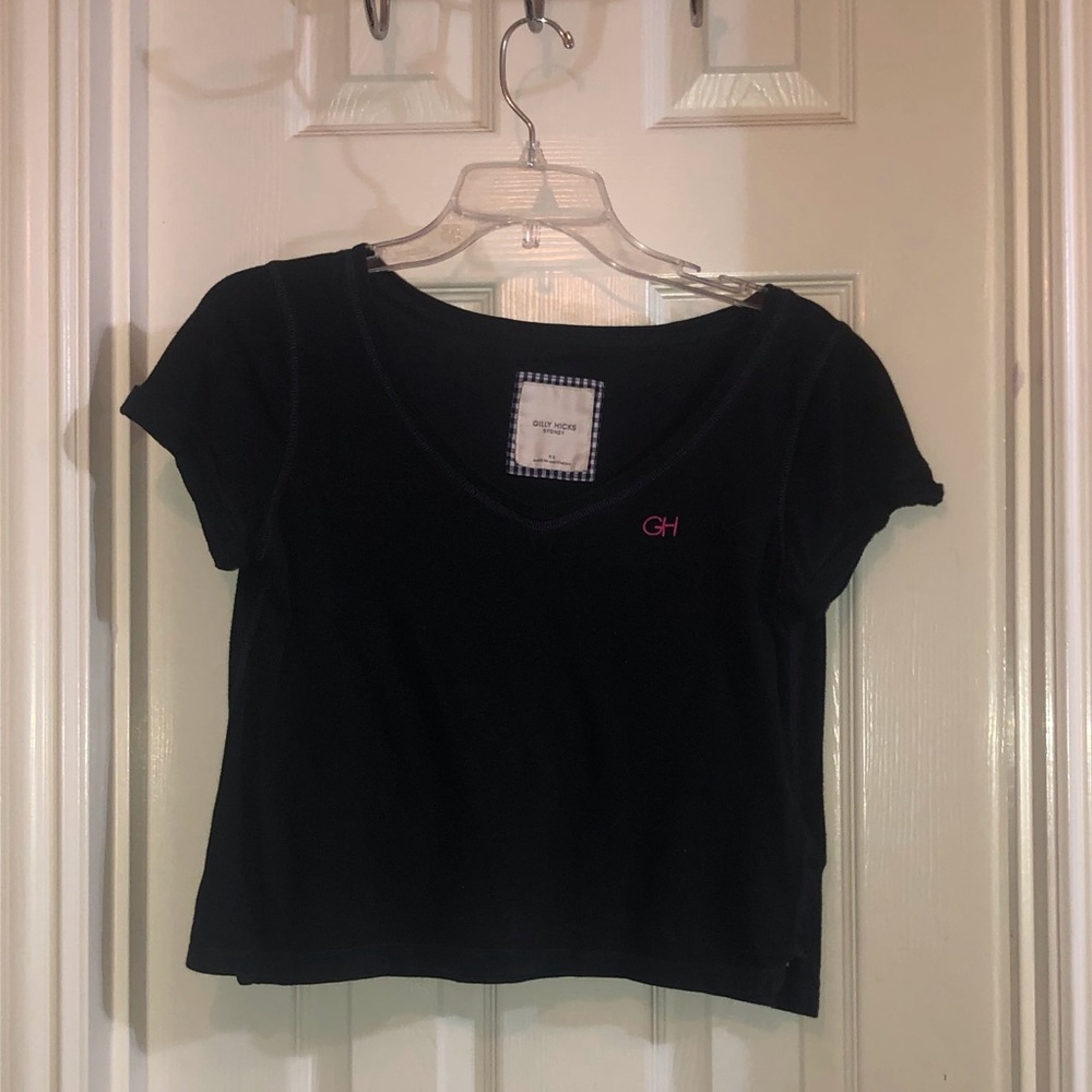 Gilly Hicks Cropped Navy Top